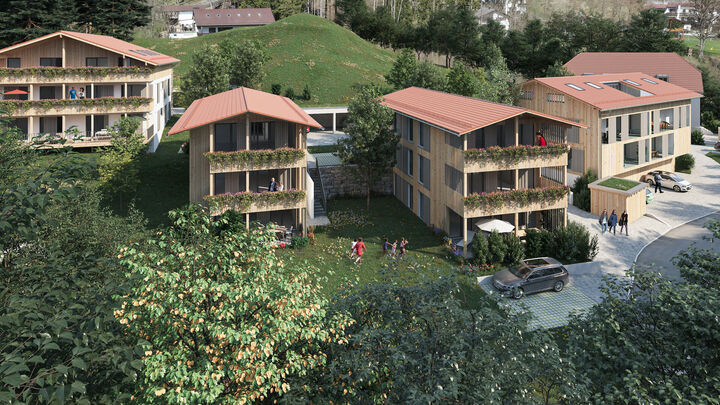3d Visualsierung und Animation einer Wohnanlage am hand bei Kiefersfelden für privaten Investor