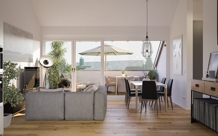 3d rendering Dachgeschoss Wohnung in Bad Aibling