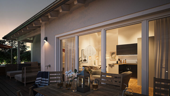 Dachterrasse Penthouse bei Markt Schwaben 3d Visu